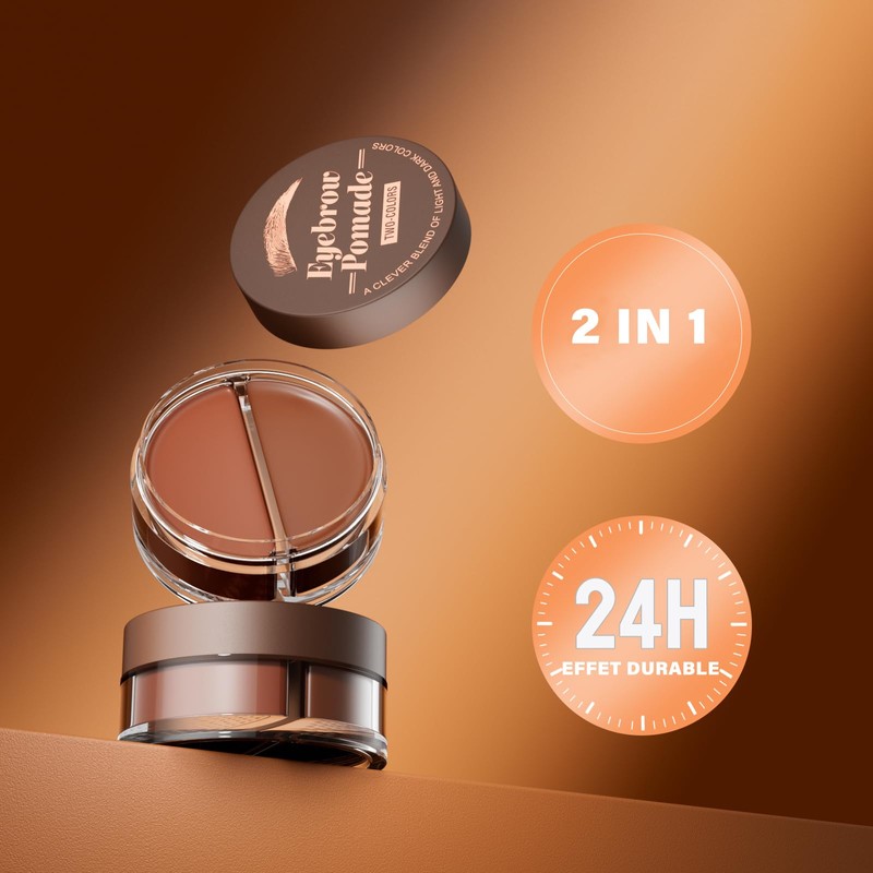 Eyebrow Gel Transparent & Brown 2 in 1, Eyebrow Pomade