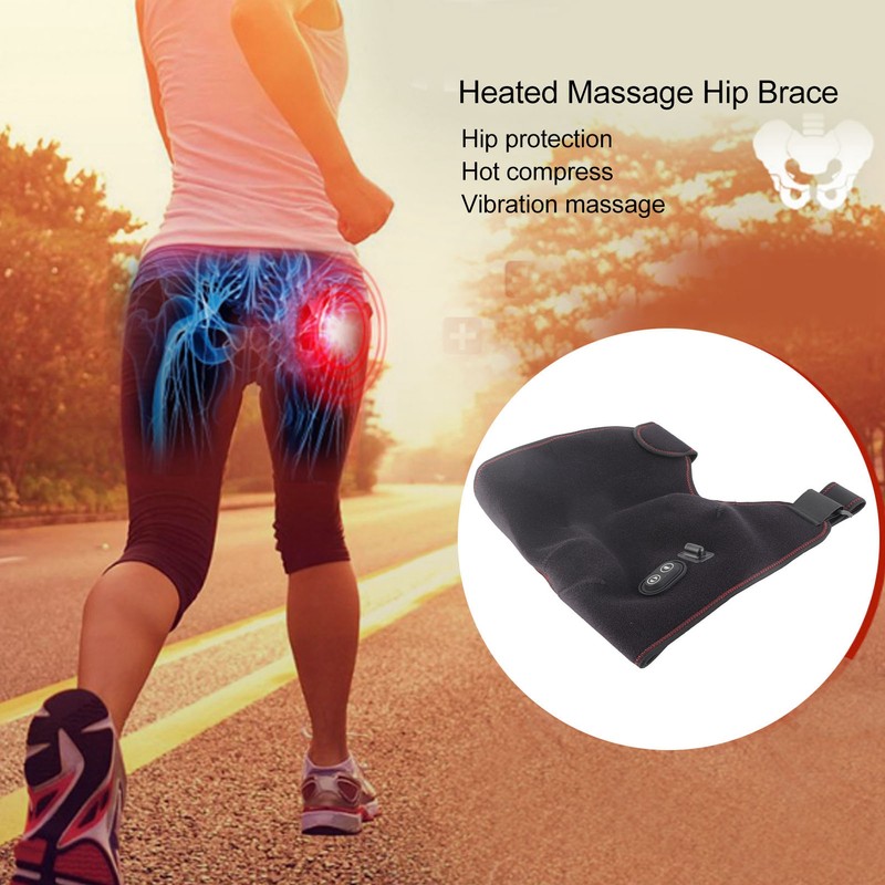 Electric Heated Hip Brace Vibration Massage Hip Groin Thigh Support