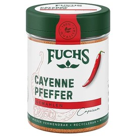 Fuchs Spices - Cayenne pepper ground - for a sharp taste in all sorts of dishes - natural ingredients - 60 g in reusable, recyclable tin