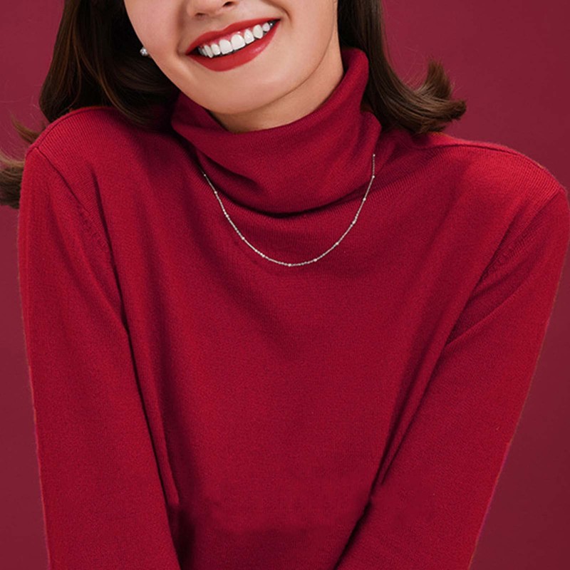 Yienate Boho Beaded Choker Necklace Chain Silver Tiny Bead Satellite