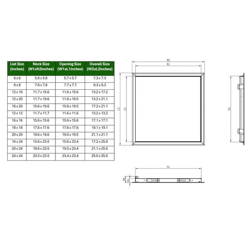 Byson Metal Access Panel – Push-to-Open Access Door – Plumbing