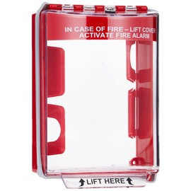 Safety Technology International, Inc. STI-13210FR Universal Stopper®, Surface Mount with Conduit Knockouts and Fire Label, Indoor/Outdoor Polycarbonate Protective Cover for Pull Stations or Call Points