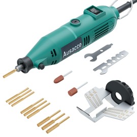 Ausacce Chainsaw Sharpener, Electric Chainsaw Sharpener Kit, Chain Saw Sharpener Tool, Chainsaw Sharpening Jig with 9 Titanium Coated Diamond Drill Bits, Suitable for All Saw Chains