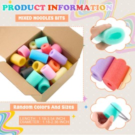 Frienda 30 Pcs Pool Noodles Bits Multicolor Foam Noodles for Crafts Small Size Versatile Mixed Floating Pool Tube Foam Rope Tube for Play or DIY Craft Multipurpose(Multicolor)