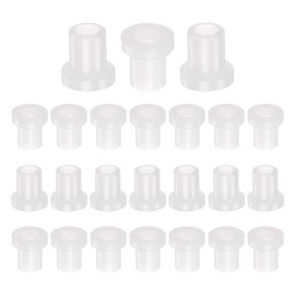 sourcing map 24pcs Flanged Sleeve Bearings Plastic Bushings ID 6.1mm x OD 9.08mm x Length 13.2mm Nylon Bushings, White