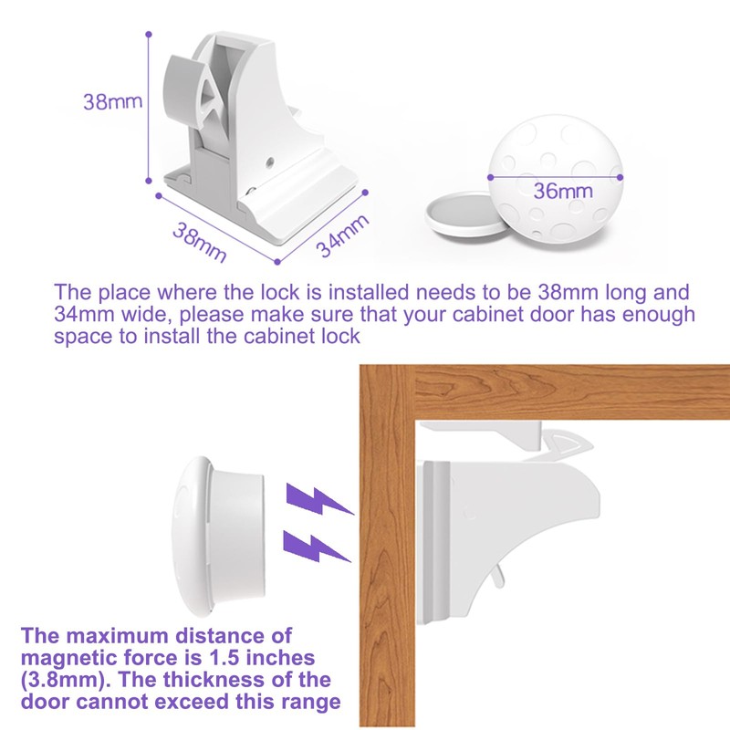 Magnetic Drawer Locks for Baby Proofing, Child Safety Magnet Cabinet
