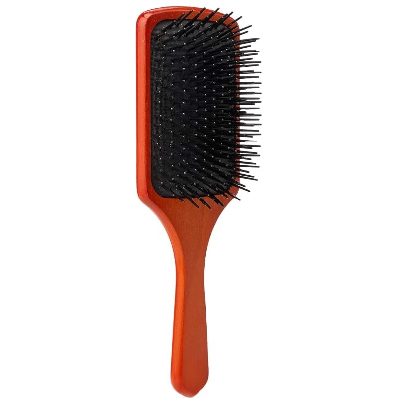 IMAXWAVE 8.5" Wooden Hair Brush with Round Plastic Spikes, Anti-Pull,