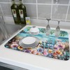 Spring Summer Sea Chair Dish Drying Mat for Kitchen Counter,Coastal
