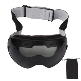 Double Layers Wide Field Anti Fog Skiing Goggles Protection Winter Snow Skating Glasses(Black)