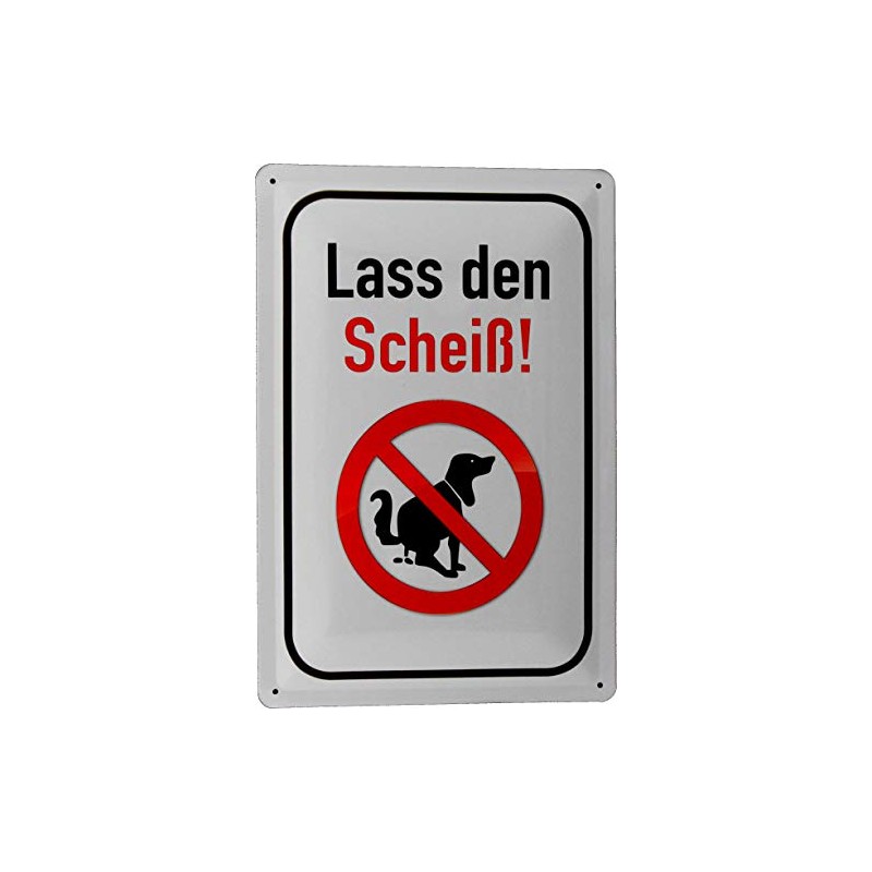 Tin Sign 20 x 30 cm No Dogs Klo Lass