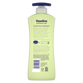Vaseline Intensive Care hand and body lotion For Dehydrated Skin Soothing Hydration Dry Skin Lotion With 100% Pure Aloe Extract 20.3 oz 3 count