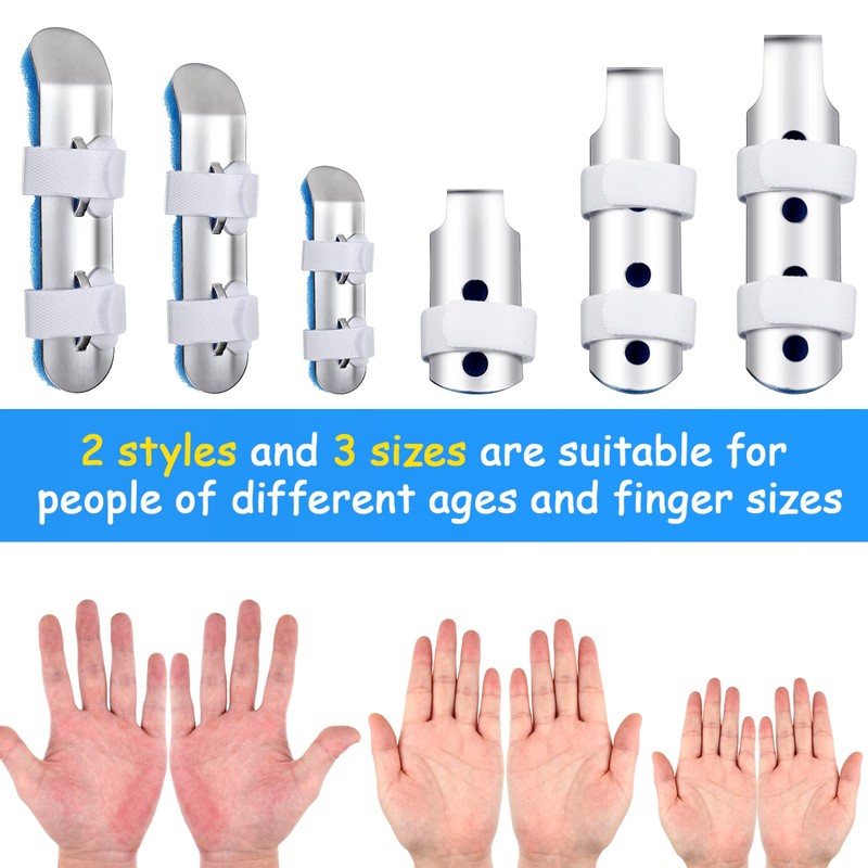 6 Pcs Finger Splint Metal Support Finger Brace Arthritis Knuckle