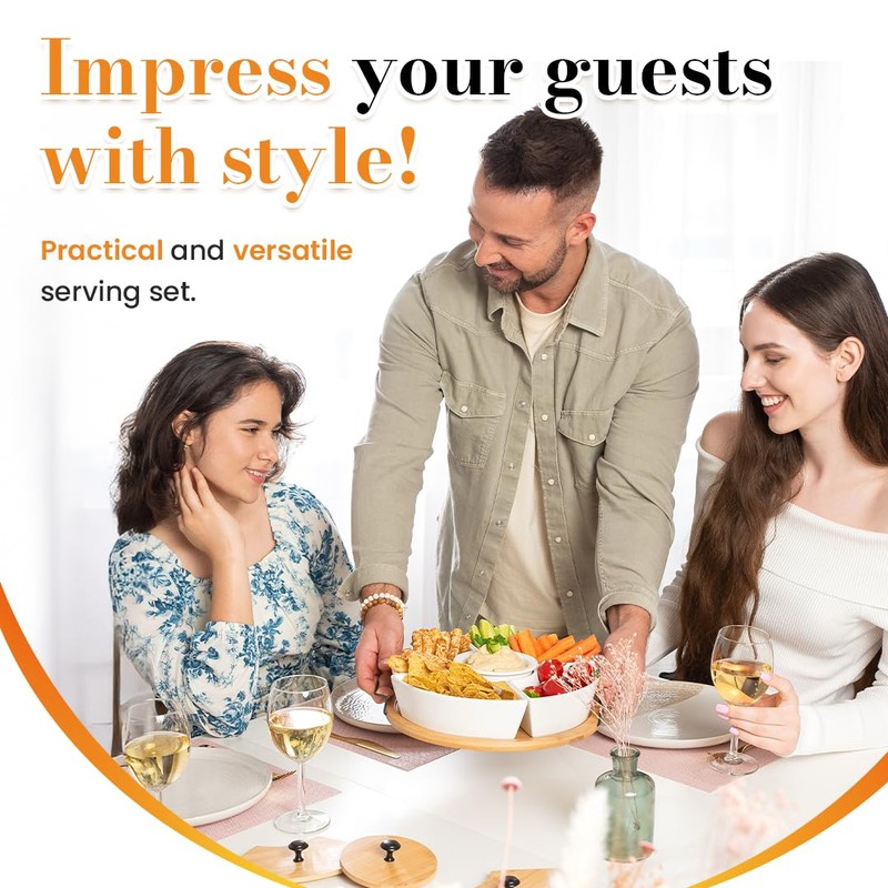 DEVA Home Design Chip and Dip Serving Set | Rotating