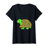 Womens Pattern Shell Tortoise at a Snail Pace V-Neck T-Shirt