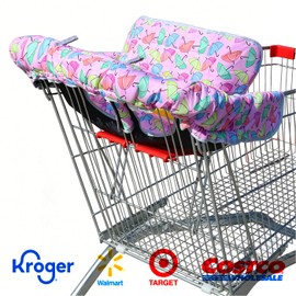 Careteilly 2-in-1 Shopping Cart Cover for Baby,High Chair Cover for Restaurant Seat Padded Grocery Cart Cover for Babies Toddler Girl and Boy Comfortable Universal Baby Essentials Gift (Umbrella)