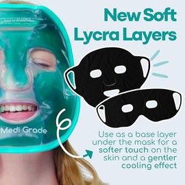 Medi Grade Cooling Face Mask and Cooling Eye Mask - Safe Gel Technology Medi Grade Complete Gel Face Set, Eye, Under Eye Gel Mask, Cool Bag Included, 
