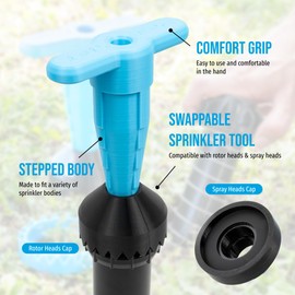 Atlas Sprinkler Head Removal Tool Set - Sprinkler Remover for Rotors and Spray Heads Compatible with K-Rain, Orbit, Rainbird Without Digging, for Lawn, Yard & Garden sprinklers