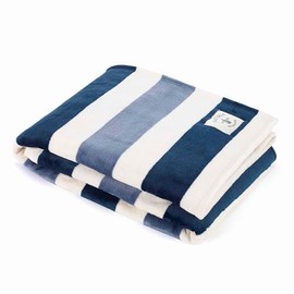 Nautica, Frazada 100% Poliéster, Color Azul, Awning Stripe Blue