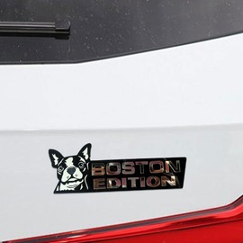 Dog Edition Car Badges Laser Cutting 3D Emblem, Automotive Decals Stickers Funny Animal Decor for Car, Truck, RV, Boat Exterior Decoration (Boston Terrier)
