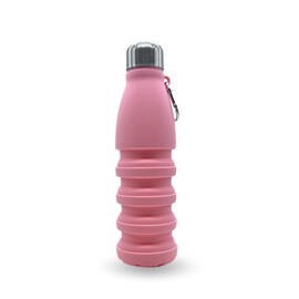 ROFFT Collapsible Water Bottles, Cups Leakproof Valve, Reusable BPA Free Silicone Foldable, Travel Water Bottle, Cup for Gym, Camping, Hiking, Travel, Sports, Lightweight Durable (Pink)