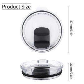 Pack of 2 Magnetic Cup Lids for Yeti Rambler 590 ml, Leak-proof Replacement Cover with Magnetic, Yeti Rambler Old Style Rtic Ozark Trail and More for Yeti Coffee Cup Lid, BPA-Free
