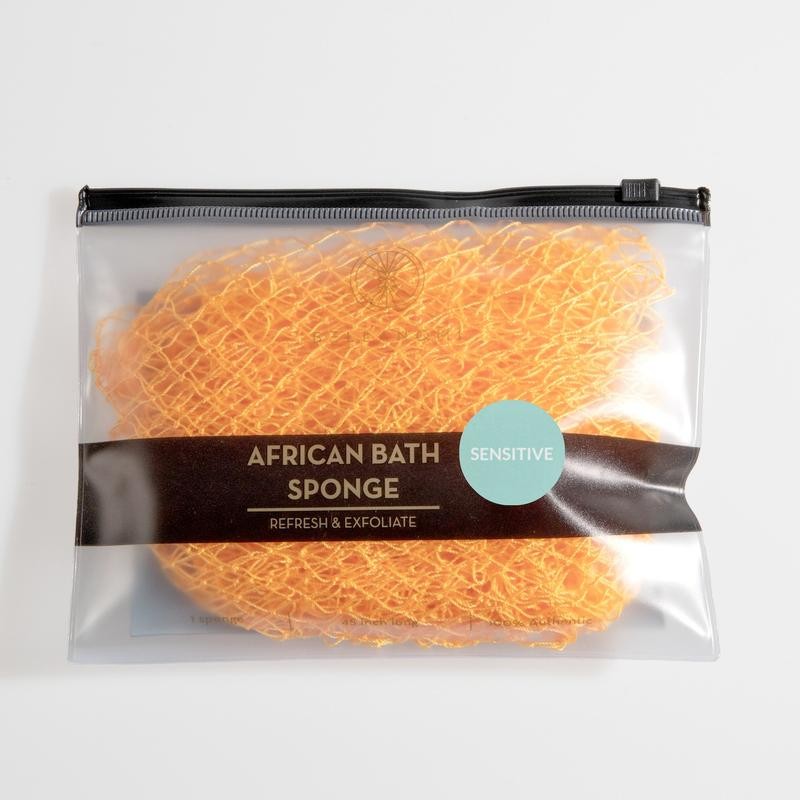 Bellanomi African Exfoliating Net Sponge for SENSITIVE SKIN Bath Sponge:_Orange