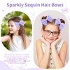 5" Glitter Purple Hair Bows for Girls Alligator Clips Sparkly
