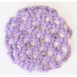 AFD Small Dance Bun Cover with Rhinestone-Choose from 5 Colors (Lavender)