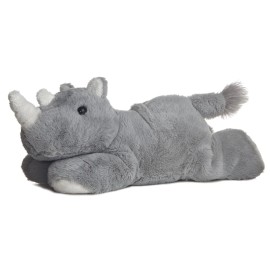 Aurora Mini Flopsies 8 Inch Plush Rhino Soft Cuddly Toy for All Ages
