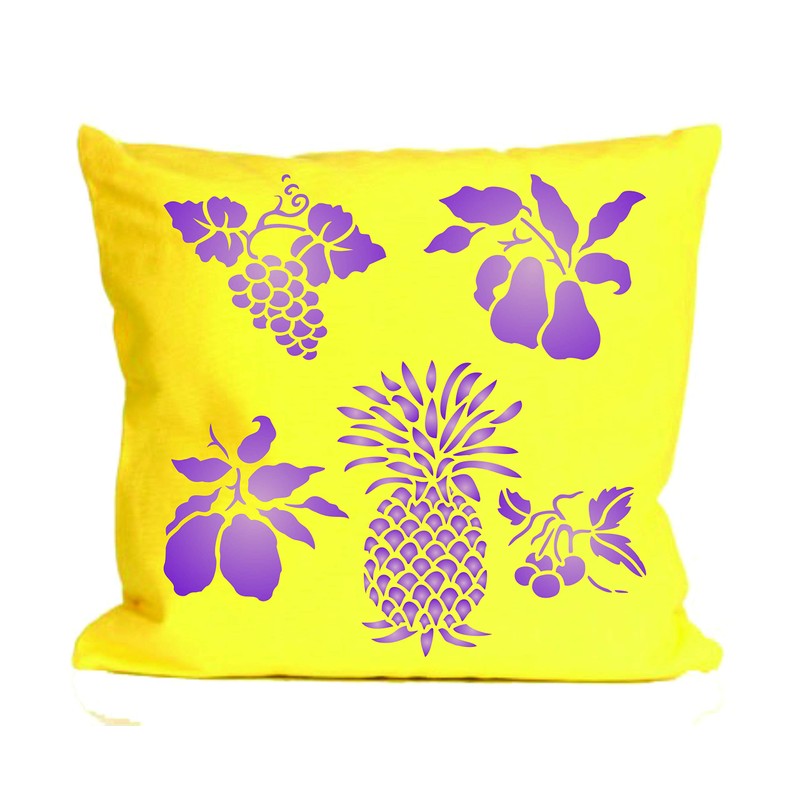 Fruit Stencil, 10 x 10 inch - Pear Grape Cherry