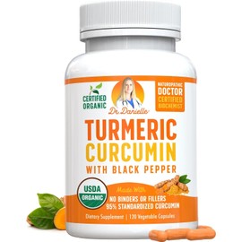 Organic Turmeric Curcumin with Black Pepper Extract 2000mg - High Absorption Ultra Potent Supplement - 95% Curcuminoids - Vegan, Non GMO - 120 Capsules