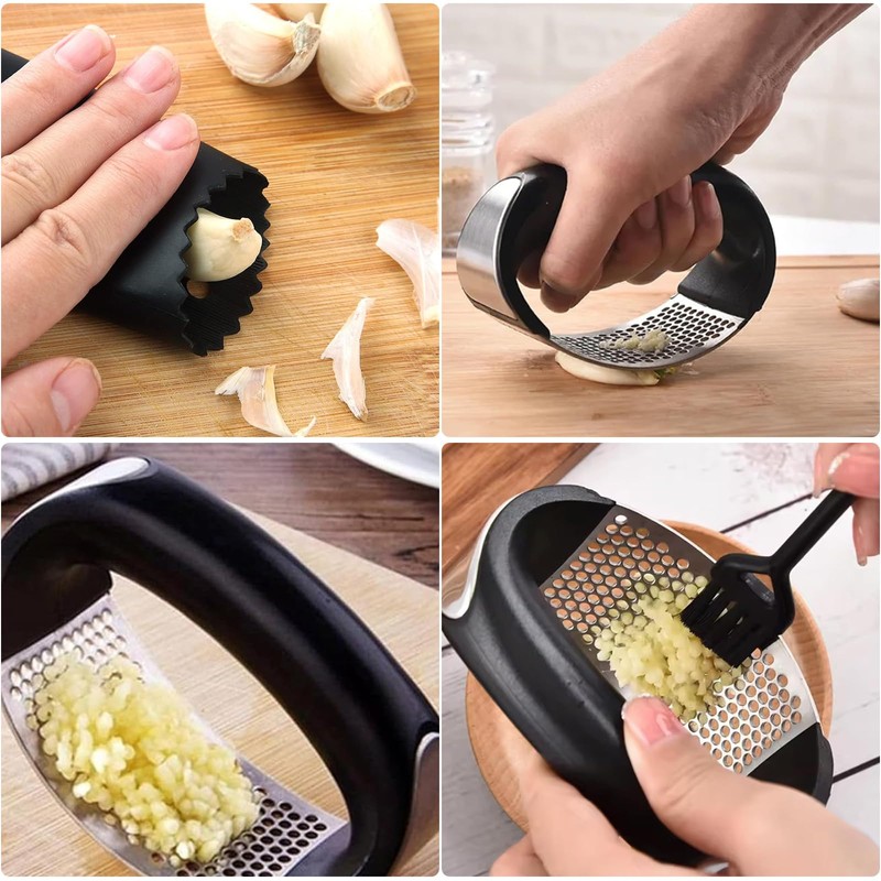 Eastrise Stainless Steel Garlic Press,Rocker Crusher Masher,Portable Manual High Performance