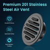 HG Power 4 Inch Black Soffit Vents, Stainless Steel Air