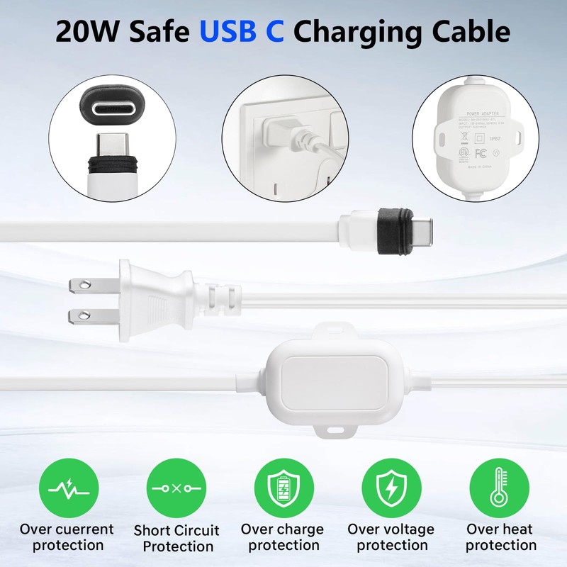 ALERTCAM Weatherproof Power Cord for Spotlight Cam Plus/Pro (Battery), 25ft