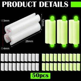 Gemscream 50 Pcs Fishing Rod Glow Stick Holder Night Fishing Rod Clips Glow Holders Waterproof Durable Fluorescent Material for Casting Sea Rods