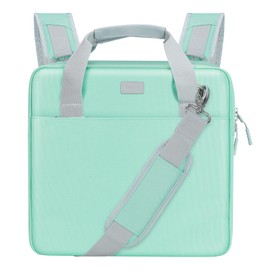 Realove 3 Inch 3 Ring Zipper Binder with Double Shoulder Strap & Handle - 3” D-Ring Binder with Zipper with Multi-Pocket (for 13” Laptop & Tablet and Smaller) for School-Light Blue