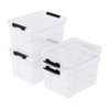 Ucake 4-Pack 22 Quart Plastic Storage Bins with Lids, Plastic