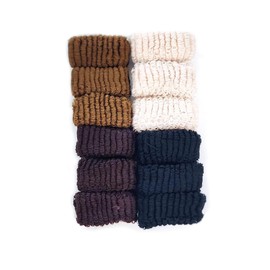12 PACK Bulk Large Soft Thick Towelling Hair Ponios Bobbles Ponytail Bands Hair Donut Ties (Color D)