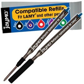 Jaymo Replacement for Lamy M16 1200152 - Measures 4.17 in / 106 mm Long - Ballpoint Pen Refill - 2 Blue