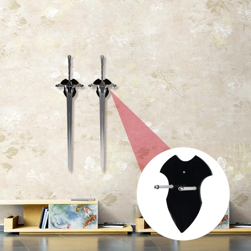 NIYATA Pack of 2 Acrylic Sword Wall Mounts, Black, Sword