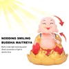 Nodding Smiling Buddha Maitreya Automatic Laughing Car Dashboard Solar Buddha