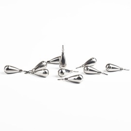 MUUNN 10 Pack Tungsten Teardrop Drop Shot Weights,Tungsten Drop Shot Fishing Sinkers Kit for Drop Shot Rig,Teardrop Cylinder Style Sinker(Plain,3/32oz)