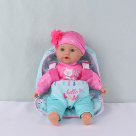 haveahug 13" Soft Baby Doll with Take Along Backpack Carrier, Briefcase Pocket Fits Doll Accessories and Clothing (Backpack Doll Alpaca)