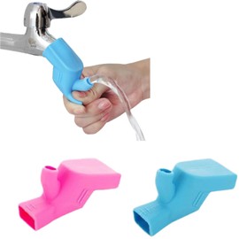 4 Pcs Faucet Water Tap Extender Spout for Kids,Toddlers,and Babies Safe, Easy to Install Sink Extender for Your Home Bathroom or Kitchen Kids Bathroom (Pink,Blue)