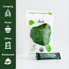 Olive Oil Packets - Olizzi Premium Organic Extra Virgin, New Harvest, Award Winning, Early Harvest, Cold Pressed, USDA Organic Certified, Single Serve, Mini, Salad Dressing To Go, Individual, Travel Size, 10 Single Use Packs (0.34 Fl Oz / Unit)