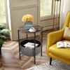 Giantex End Table Round Sofa Side Table W/Durable Storage Fabric