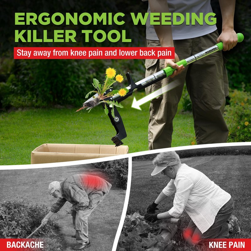 WORKPRO Stand Up Weed Puller Tool, Garden Dandelion Weeder Puller
