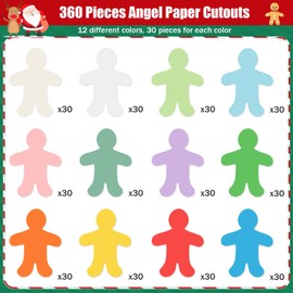 360 Pcs People Cutouts Paper Bulletin Board Decorations Colorful Person Cutouts Assorted Color Person Accent for Classroom Home School Decor Kids DIY Craft Project Supplies