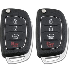 TG Auto Key Fob Replacement for 2017 2018 2019 Hyundai Tucson with 4 Buttons 433MHz TQ8-RKE-4F25, Black(2 Pack)