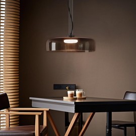 Zobawlks Mid Century Modern Chandelier: Glass Pendant Light for Kitchen Island - Retro Light Fixture for Dining Room (Grey)